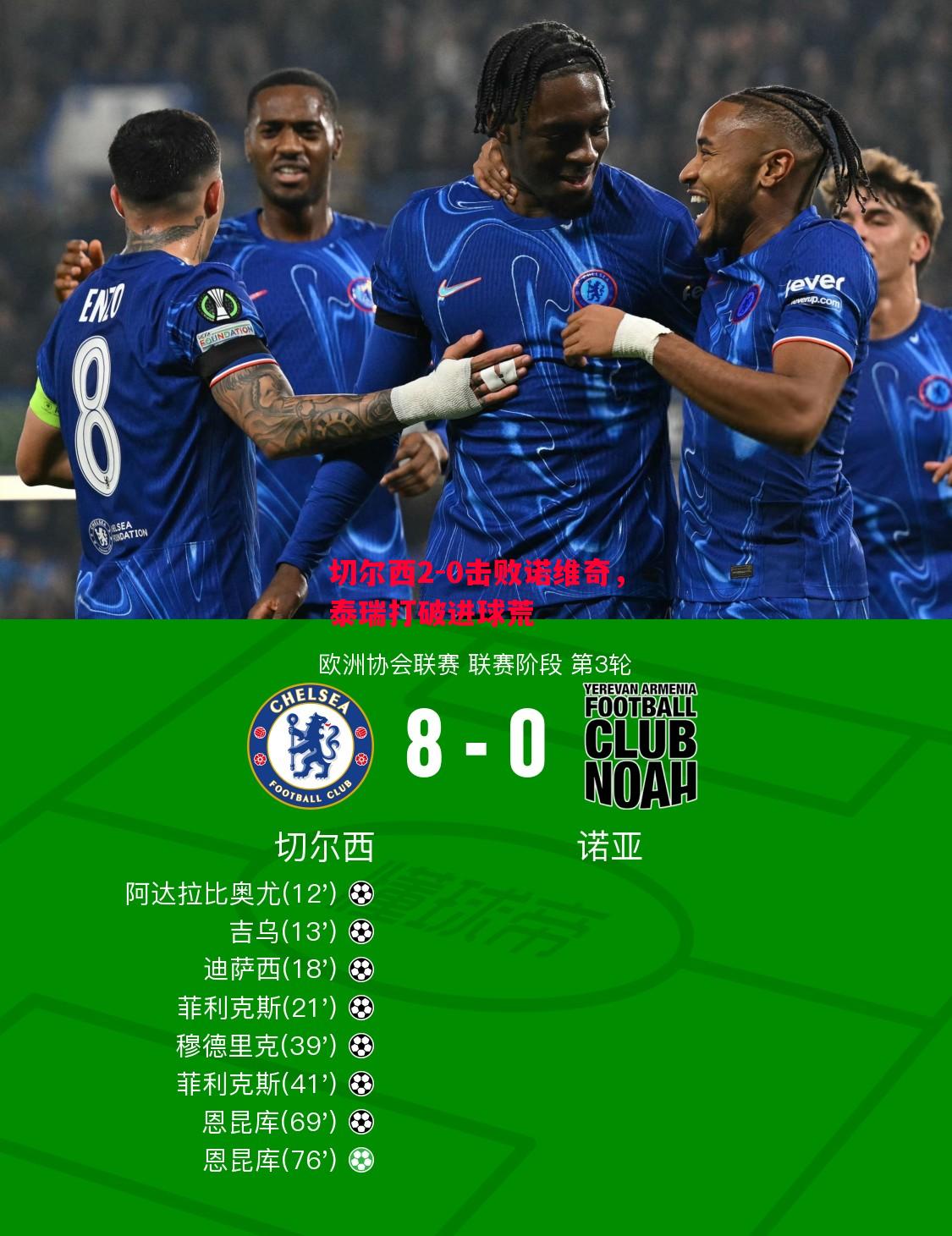 切尔西2-0击败诺维奇，泰瑞打破进球荒